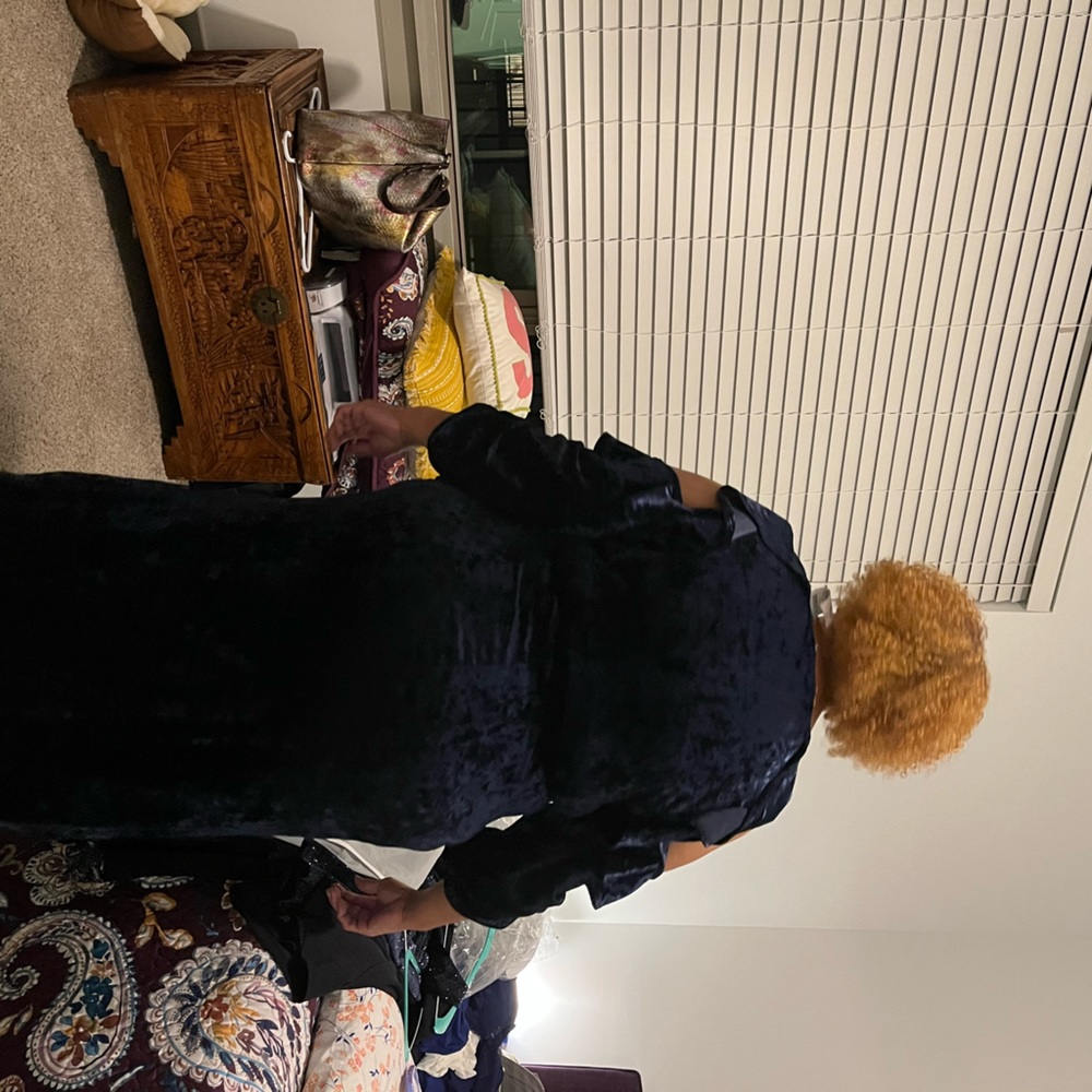 Full length navy blue dress